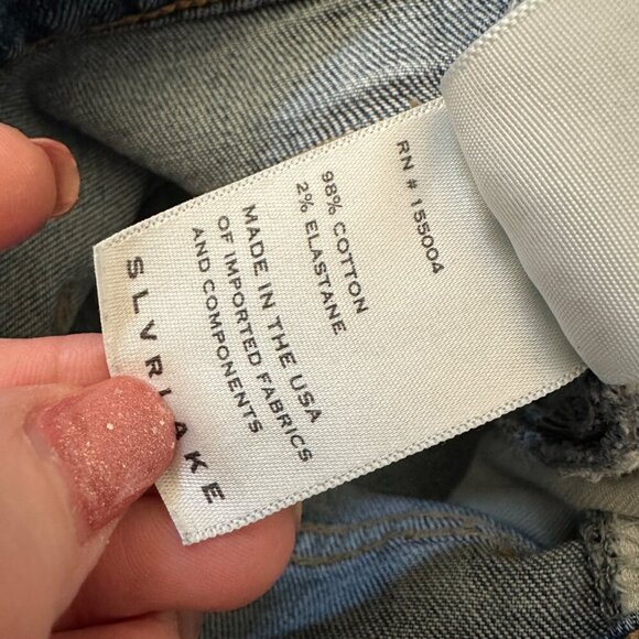 SLVRLAKE Beatnik High Rise Slim Leg Jeans Womens Size 24 Straight Leg Stretch - Picture 10 of 11